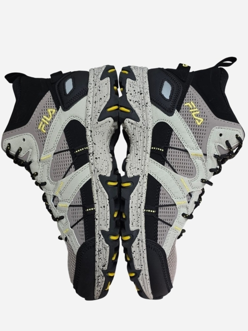 NWOT Fila Grand Tier Mid Hiking Trail Sneakers in Black, Gray & Yellow, Size 9 - Picture 5 of 11